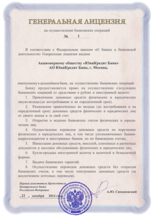 Фото лицензии